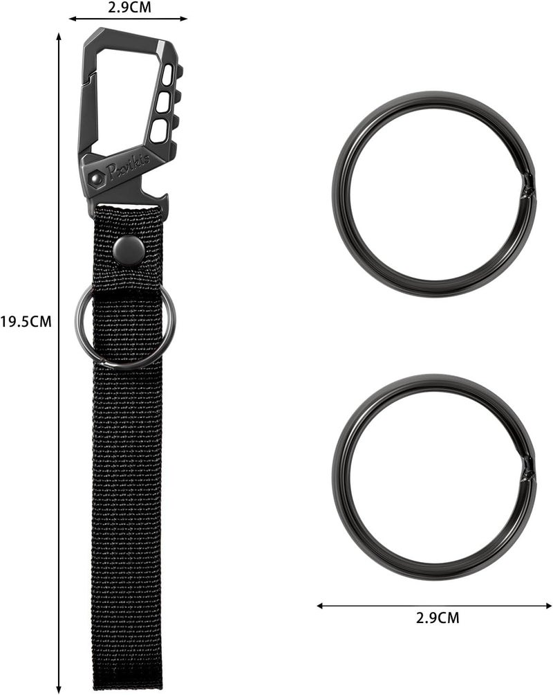 Pxvikis Metal heavy duty key chain carabiner clip bottle opener wrist lanyard ring car key fob unisex for men and women - Image 2